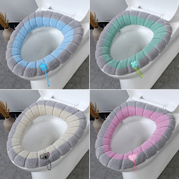1 Pcs Washable Toilet Seat Cover with handle Warm Comfortable...